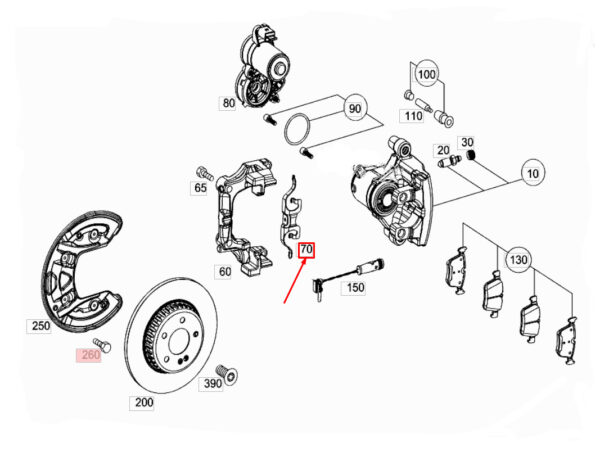 NEW MERCEDES-BENZ C W205 REAR BRAKE PAD SPRING CLIP A0009937807 ORIGINAL - Image 7