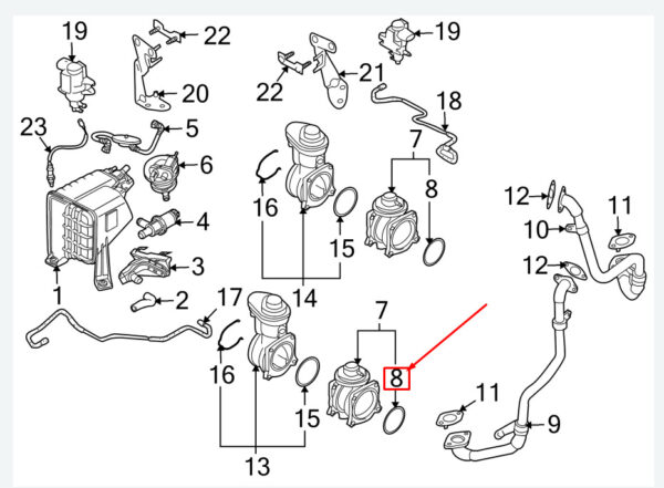 NEW VW TOUAREG 7L EGR VALVE GASKET 07Z133557 ORIGINAL - Image 7