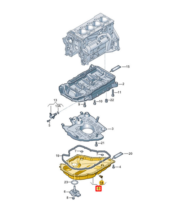 NEW AUDI A1 SPORTBACK GBA ENGINE CRANKCASE LOWER PART 06K103600AE ORIGINAL - Image 7