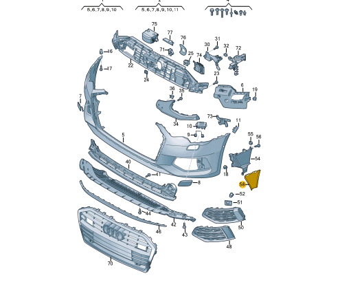 NEW AUDI A6 C8 AVANT FRONT BUMPER RIGHT AIR GUIDE TRIM 4K0121764G ORIGINAL 7 NEW AUDI A6 C8 AVANT FRONT BUMPER RIGHT AIR GUIDE TRIM 4K0121764G ORIGINAL - Image 7