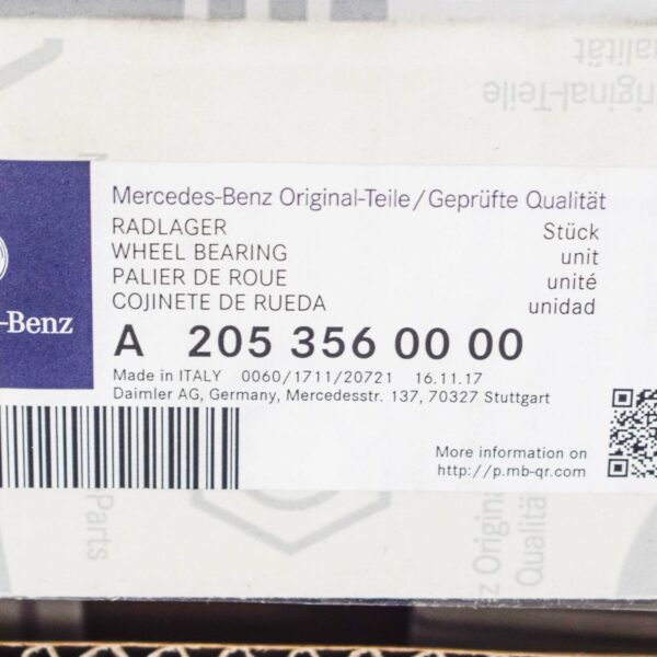 NEW MERCEDES-BENZ C-CLASS W205 AMG C63 REAR WHEEL BEARING A2053560000 ORIGINAL - Image 7