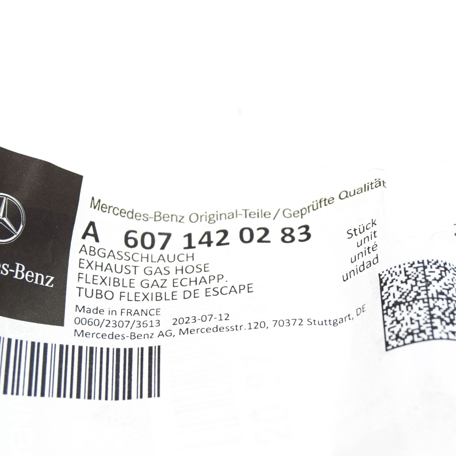 NEW MERCEDES-BENZ CITAN W415 EXHAUST GAS HOSE A6071420283 ORIGINAL 7 NEW MERCEDES-BENZ CITAN W415 EXHAUST GAS HOSE A6071420283 ORIGINAL - Image 7