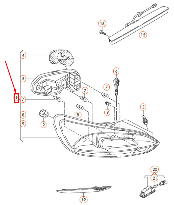 NEW VOLKSWAGEN SCIROCCO MK3 REAR RIGHT TAILLIGHT 1K8945096R - Image 9