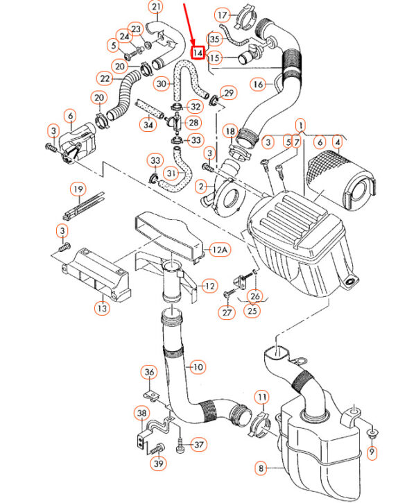 NEW AUDI A3 8P AIR INTAKE HOSE 1K0129684AE - Image 9
