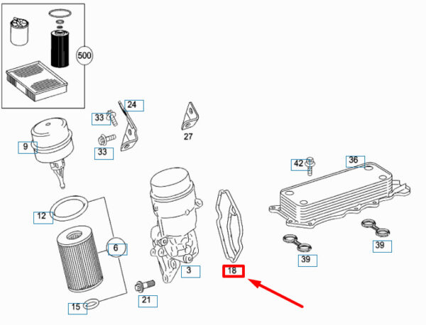 NEW MB ML W164 OIL FILTER TO CYLINDER CRANKCASE SEAL A6421840080 - Image 7