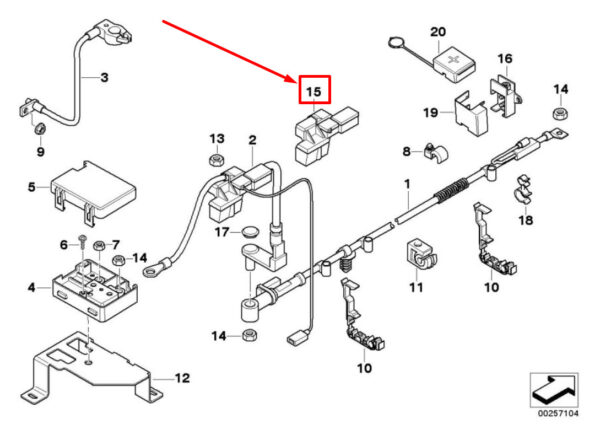 NEW BMW 5 E60 BATTERY CABLE COVER 6931519 61136931519 ORIGINAL - Image 7