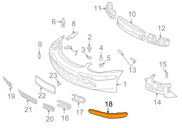 NEW MB SLK R170 FRONT BUMPER LEFT MOLDING TRIM A17088503219999 ORIGINAL - Image 7