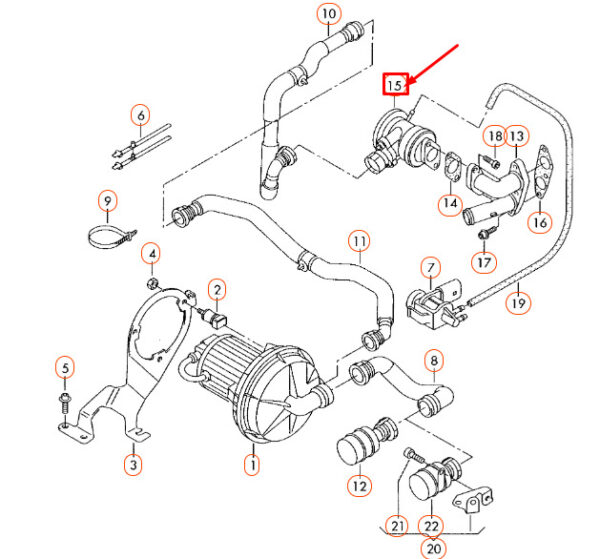 NEW AUDI TT 8N SECONDARY AIR PUMP KOMBI VALVE 022131101E ORIGINAL - Image 7