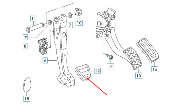 NEW VOLKSWAGEN GOLF MK7 BRAKE PEDAL CAP COVER 5Q0721173 ORIGINAL - Image 7