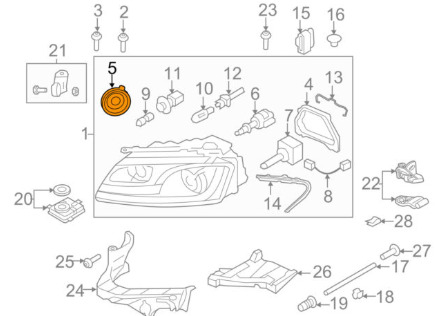 NEW AUDI A5 8T3 FRONT HEADLIGHT COVER CAP 7L6941607A ORIGINAL 7 NEW AUDI A5 8T3 FRONT HEADLIGHT COVER CAP 7L6941607A ORIGINAL - Image 7