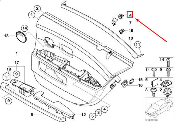 NEW BMW 7 E65,E66 DOOR LOCK BUTTON COVER 7075574 51417075574 ORIGINAL - Image 7