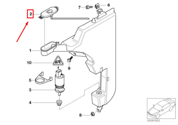 NEW MINI CABRIO R52 HEADLIGHT WASHER FLUID RESERVOIR CAP 61618229218 ORIGINAL - Image 7