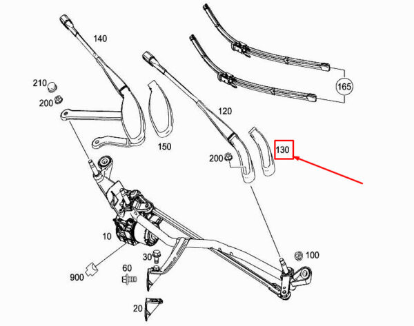 NEW MERCEDES-BENZ GLC X253 FRONT LEFT WIPER ARM COVER A2058240000 ORIGINAL - Image 7