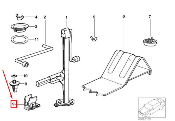 NEW BMW 3 COMPACT E36 JACK FIXTURE TRUNK MOUNT 1977915 51711977915 ORIGINAL - Image 7