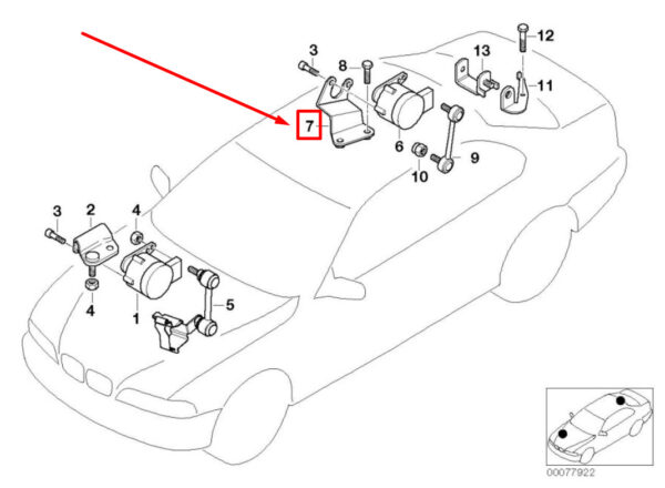 NEW BMW 3 E46 RIGHT RIDE HEIGHT SENSOR BRACKET 6780190 37146780190 ORIGINAL - Image 7