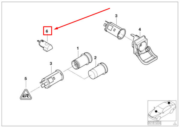 NEW BMW 5 E60 CIGAR PLUG LIGHTER SOCKET LAMP BULB 6985895 61316985895 ORIGINAL - Image 7