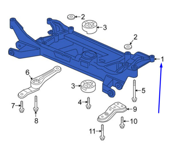 NEW VOLKSWAGEN PASSAT B8 3G FRONT SUSPENSION SUBFRAME 3Q0199369E ORIGINAL - Image 7