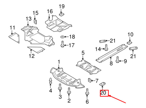 NEW AUDI R8 SPYDER 42 FRONT BELLY PAN BRACKET 420825841 ORIGINAL - Image 7