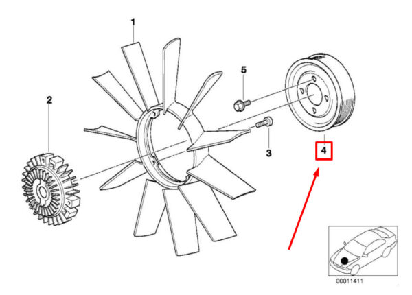 NEW BMW 3 CABRIO E46 ENGINE WATER PUMP PULLEY 7840403 11517840403 ORIGINAL - Image 7