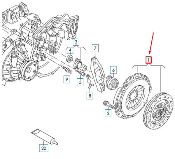 NEW VOLKSWAGEN GOLF 5G MK7 CLUTCH PLATE AND PRESSURE PLATE 04E141016H ORIGINAL - Image 7