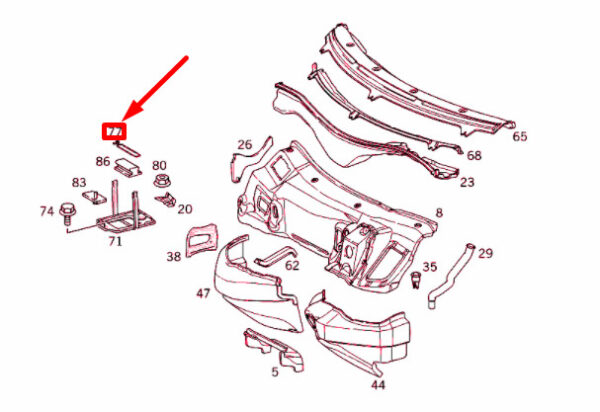 NEW MERCEDES-BENZ SLK R170 BATTERY MOUNTING BRACKET A1706260033 ORIGINAL - Image 7