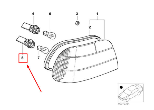 NEW BMW 7 E38 REAR TAIL LAMP BULB SOCKET 63218381244 8381244 ORIGINAL - Image 7
