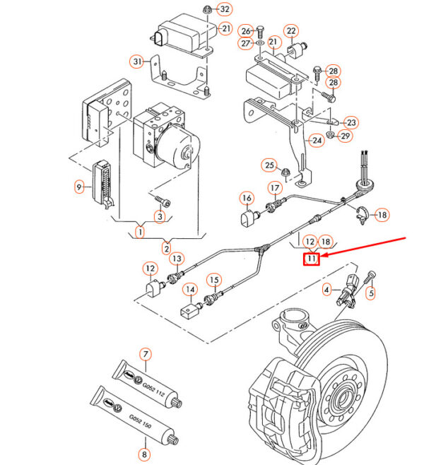NEW AUDI A3 8P FRONT RIGHT SPEED SENSOR WIRING HARNESS 1K0927903A - Image 9