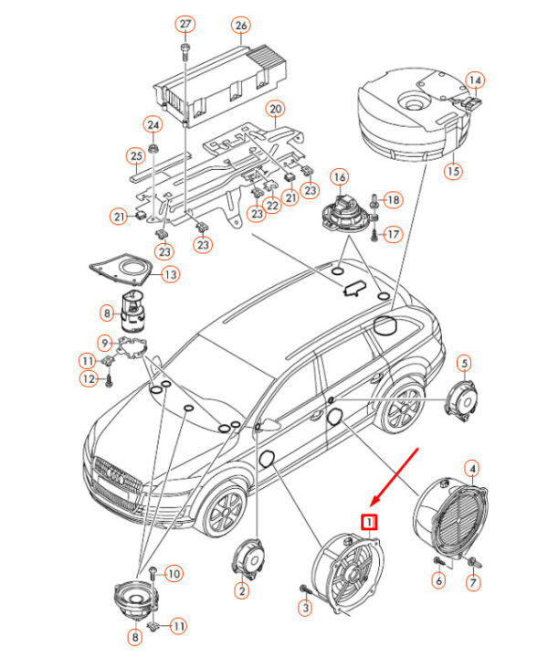 NEW AUDI Q7 4L FRONT DOOR MID-RANGE BASS SPEAKER 4L0035415E - Image 9