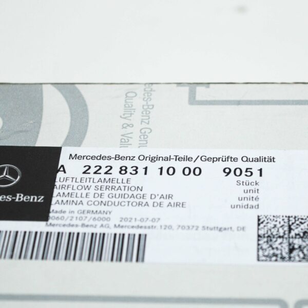 NEW MERCEDES-BENZ S W222 RIGHT AIR FLOW SERRATION A22283110009051 ORIGINAL - Image 7
