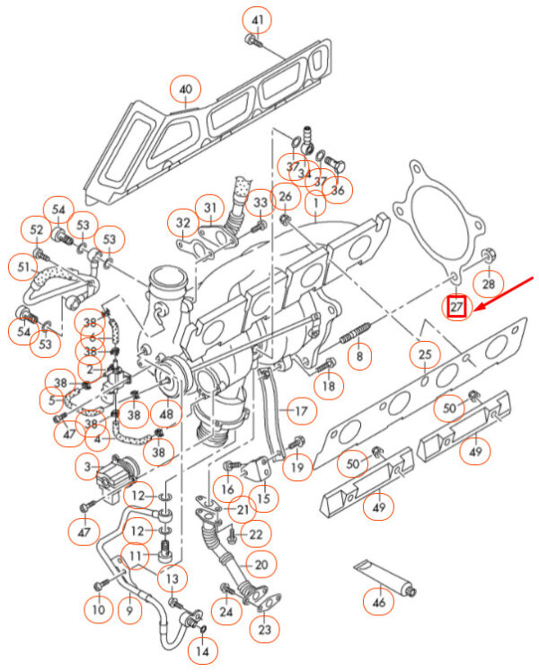NEW AUDI A4 B8 ENGINE EXHAUST TURBOCHARGER GASKET 8K0253115L ORIGINAL - Image 7