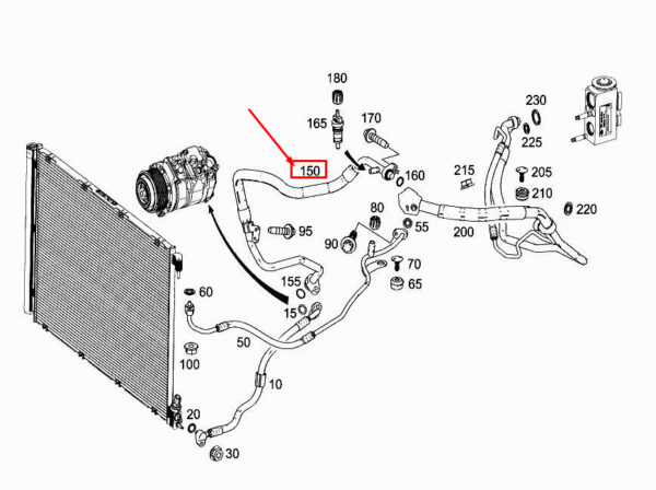 NEW MERCEDES-BENZ S W222 A/C REFRIGERANT LINE A2228301202 ORIGINAL - Image 7