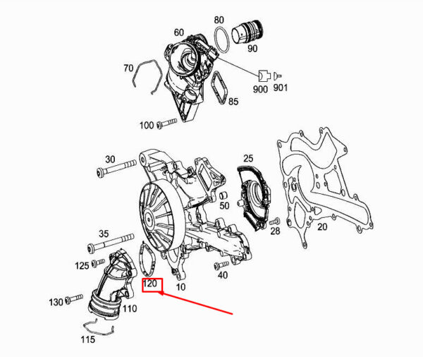 NEW MERCEDES-BENZ S W221 WATER PUMP INLET SEAL A2762010280 ORIGINAL - Image 7