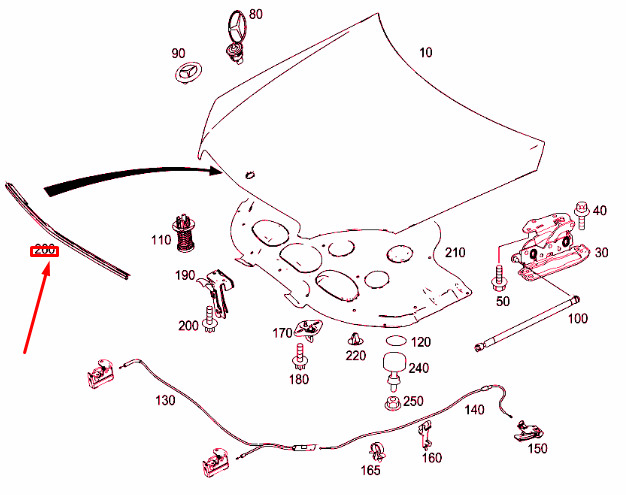 NEW MERCEDES-BENZ C-CLASS W204 ENGINE HOOD SEAL A2048800297 ORIGINAL 7 NEW MERCEDES-BENZ C-CLASS W204 ENGINE HOOD SEAL A2048800297 ORIGINAL - Image 7