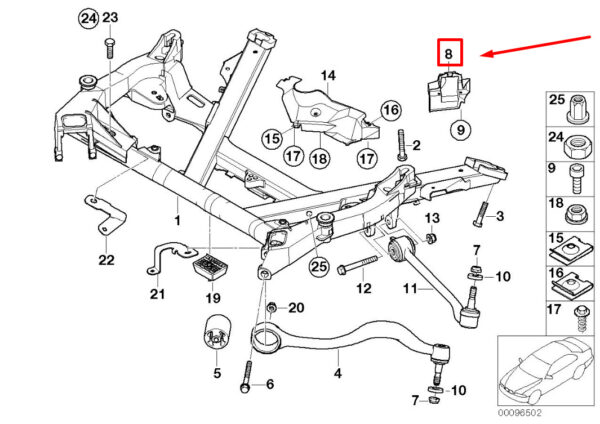 NEW BMW 5 E39 FRONT RIGHT AXLE SUSPENSION COVERING 31121097202 1097202 ORIGINAL - Image 7