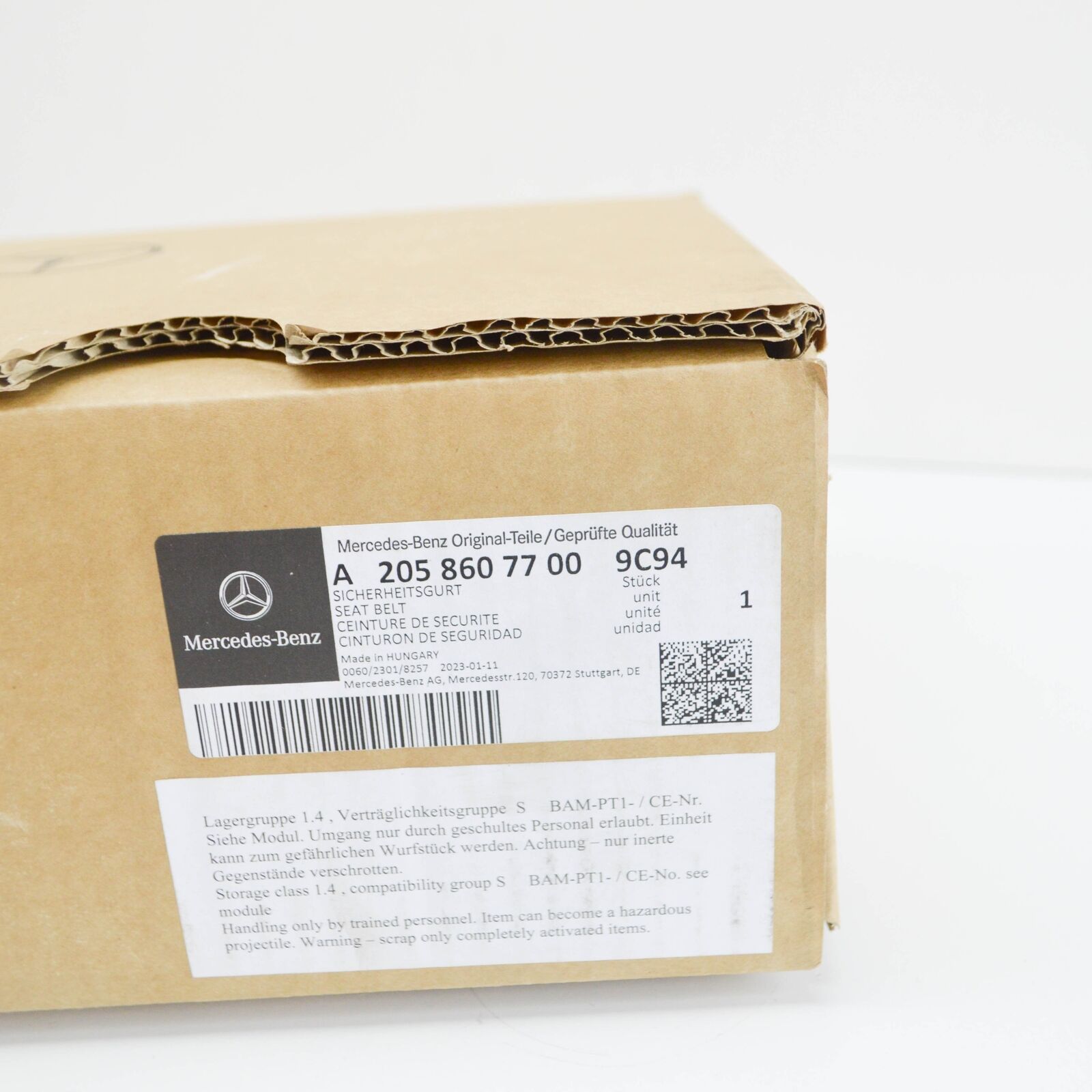NEW MERCEDES-BENZ C W205 FRONT LEFT SEATBELT A20586077009C94 ORIGINAL 7 NEW MERCEDES-BENZ C W205 FRONT LEFT SEATBELT A20586077009C94 ORIGINAL - Image 7