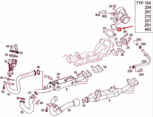 NEW MERCEDES-BENZ ML W164 EGR VALVE SEALING RING A0259973448 ORIGINAL - Image 7