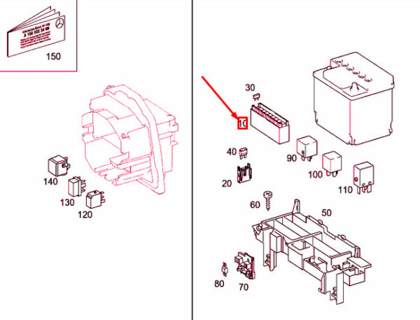 NEW MERCEDES-BENZ A W168 FUSE BOX A0025451301 ORIGINAL - Image 7