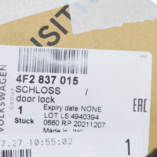NEW AUDI A3 8P7 FRONT LEFT DOOR LOCK W/ ACTUATOR RHD 4F2837015 ORIGINAL - Image 7