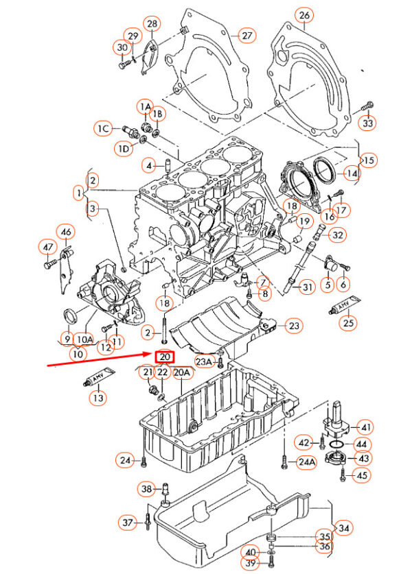 NEW VOLKSWAGEN BEETLE 9C ENGINE OIL SUMP 038103603M ORIGINAL - Image 7