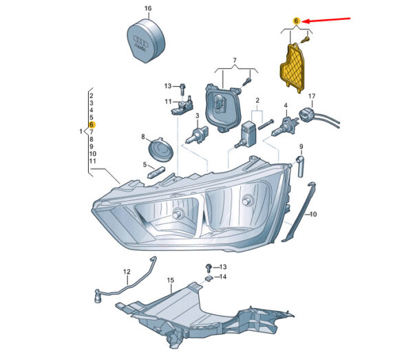 NEW AUDI A1 MK1 HALOGEN HEADLIGHT LEFT OUTER COVER CAP 8XA941159 ORIGINAL - Image 7