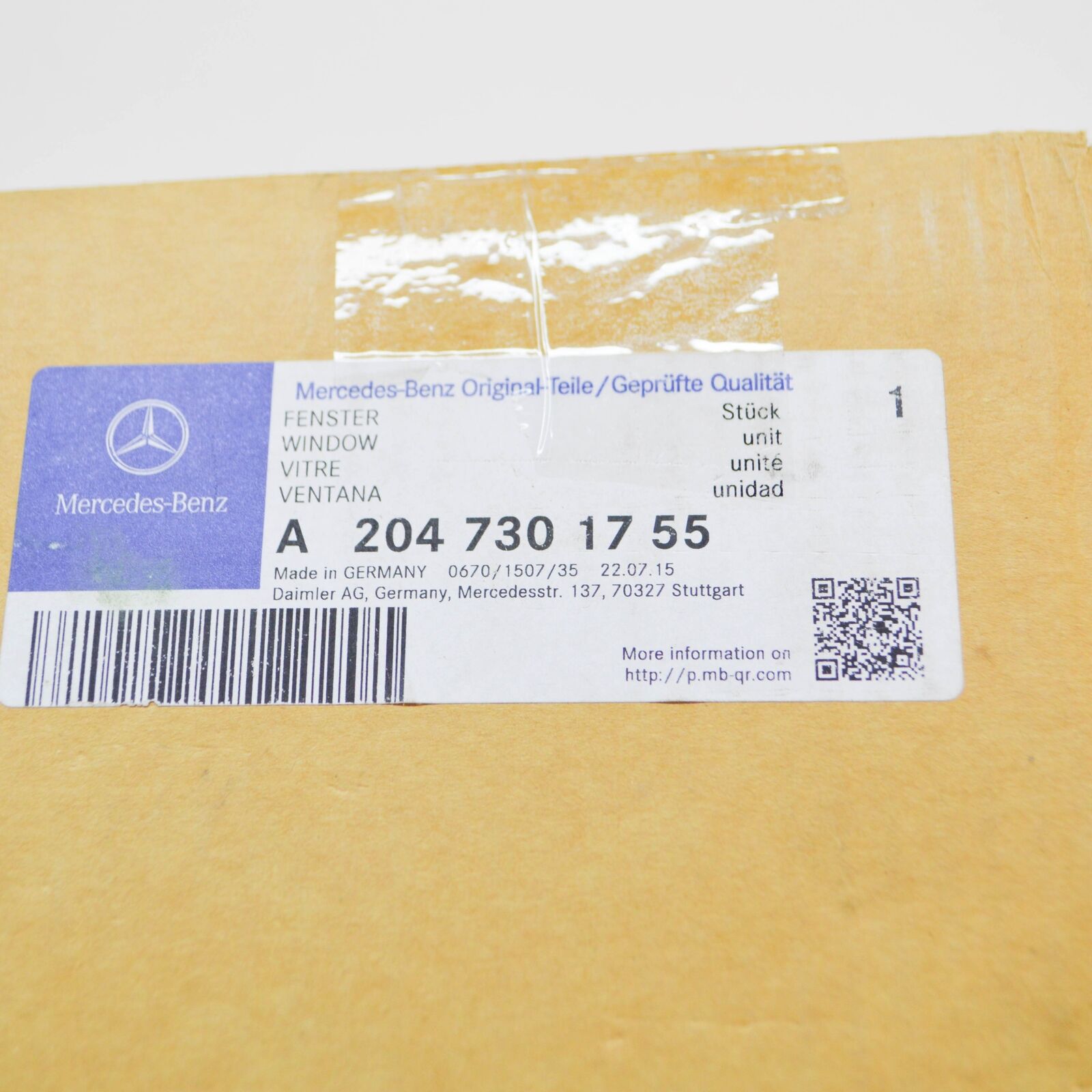 NEW MERCEDES-BENZ C-CLASS S204 REAR LEFT DOOR WINDOW A2047301755 7 NEW MERCEDES-BENZ C-CLASS S204 REAR LEFT DOOR WINDOW A2047301755 - Image 7