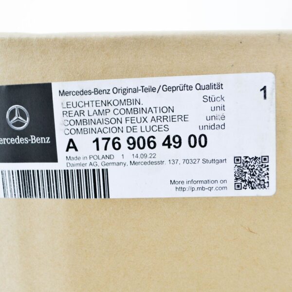 NEW MERCEDES-BENZ A W176 REAR RIGHT TAILLIGHT A1769064900 ORIGINAL - Image 7
