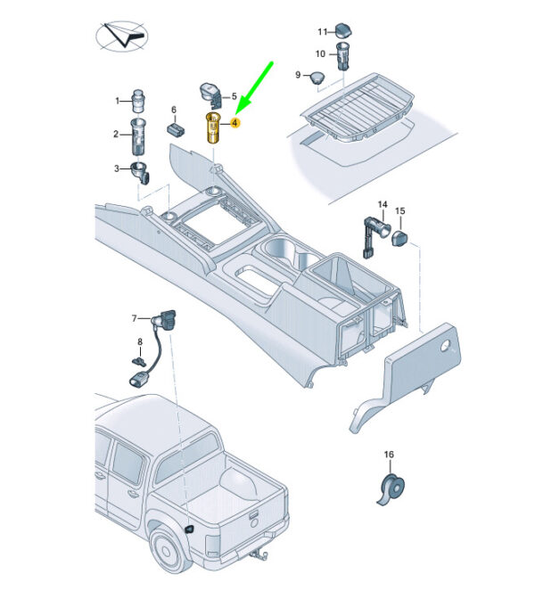 NEW VOLKSWAGEN AMAROK CENTRE CONSOLE POWER OUTLET TRIM SOCKET 1K0919309 ORIGINAL - Image 7