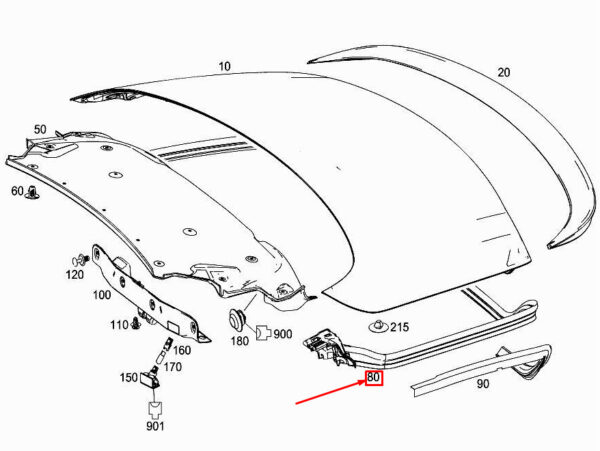 NEW MERCEDES-BENZ SL R231 REAR LID SEALING FRAME A2317500198 ORIGINAL - Image 7
