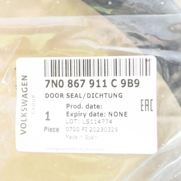 NEW VW SHARAN 7N FRONT LEFT INNER DOOR SEAL RUBBER 7N0867911C9B9 ORIGINAL - Image 7