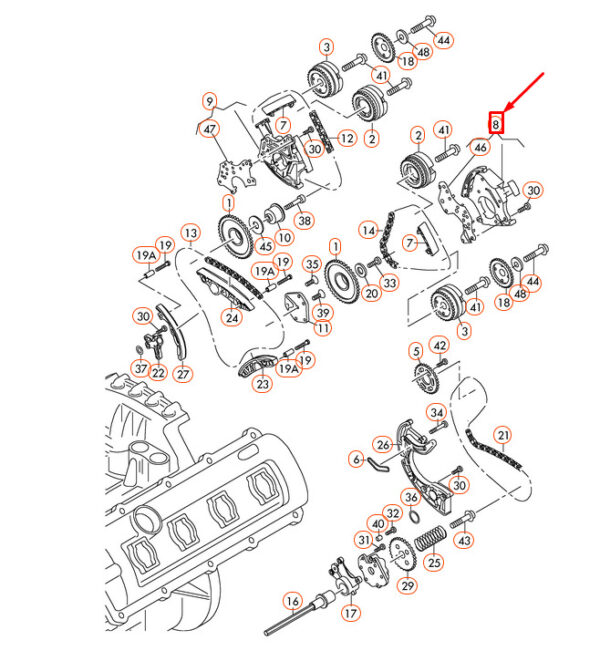 NEW AUDI A4 8E B7 TIMING CHAIN TENSIONIER 06E109217H - Image 9