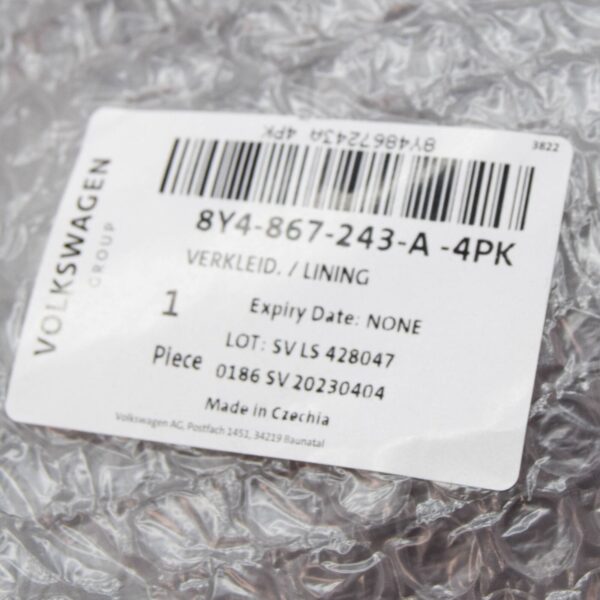 NEW AUDI A3 SPORTBACK 8YA LEFT SIDE B PILLAR UPPER TRIM 8Y4867243A4PK ORIGINAL - Image 7