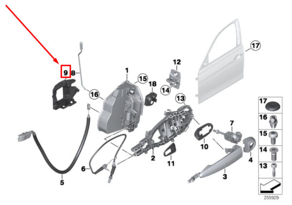 NEW BMW 3 F30,F80 FRONT RIGHT DOOR OPERATING ROD 7270006 51217270006 - Image 7