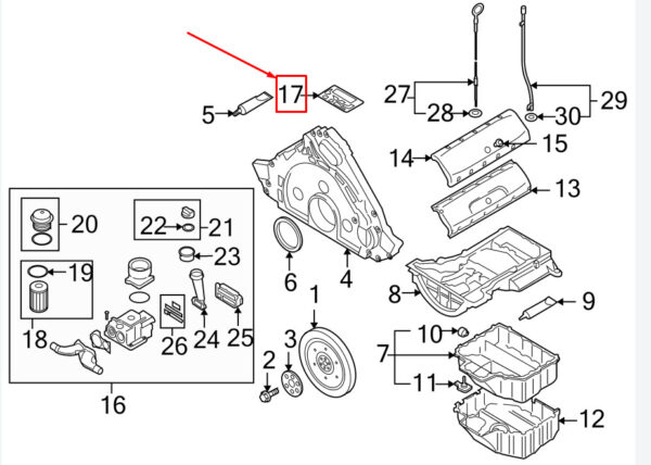 NEW VW TOUAREG 7L ENGINE OIL FILTER HOUSING GASKET 07Z115441E ORIGINAL - Image 7