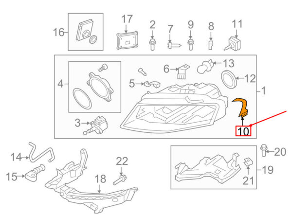 NEW AUDI A4 8K B8 LEFT HEADLIGHT SIDE SEAL FRAME 8K0941191 - Image 9